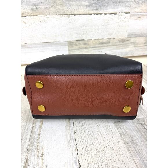 Fossil Women’s Black Tan Sydney Vegan Leather Top Zip Handle Crossbody Bag NEW - Picture 4 of 10